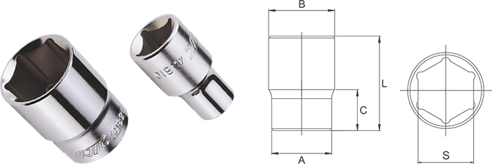 Khẩu trắng lục giác 6PT.DR.1/2" JTC-43808-43832
