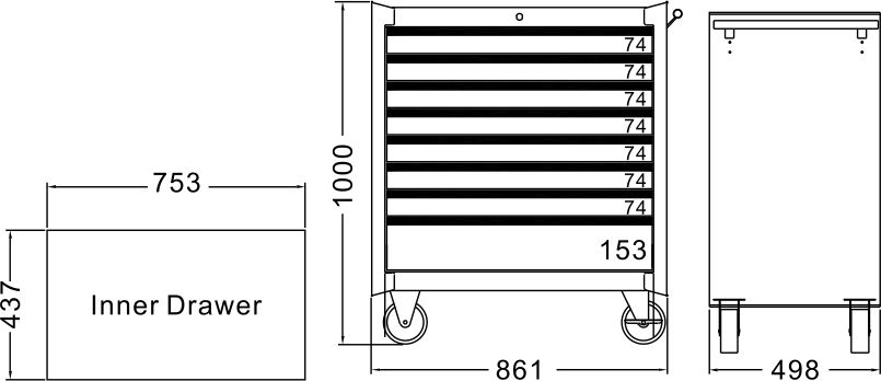 JTC-5641 Tủ dụng cụ 8 ngăn