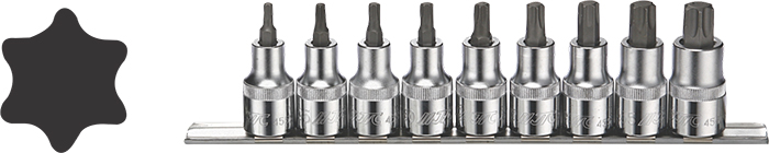 Bộ đầu khẩu hình sao chìm 1/2" 9 chi tiết JTC-H409T