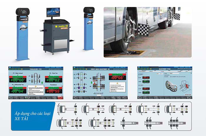 Máy cân chỉnh góc đặt bánh xe 3d Manatec JUMBO 3D Super 3A