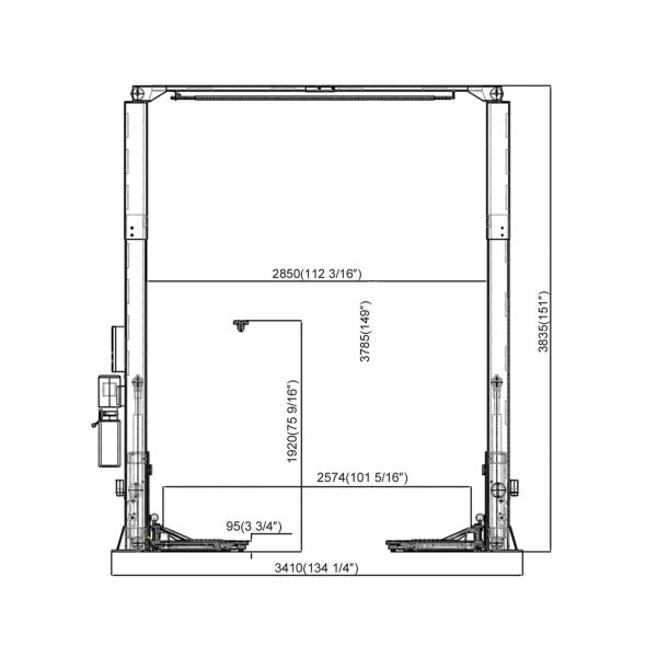 Cầu nâng 2 trụ dạng cổng 02 khóa giật 1 bên Kawasami KW3140S Cầu nâng 2 trụ dạng cổng 02 khóa giật 1 bên Kawasami KW3140S