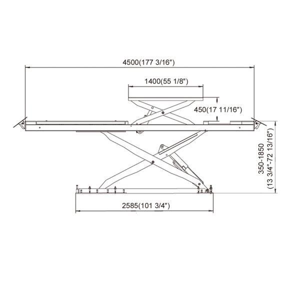 Cầu nâng cắt kéo cân chỉnh góc đặt bánh xe Kawasami KW-6745 Cầu nâng cắt kéo cân chỉnh góc đặt bánh xe Kawasami KW-6745